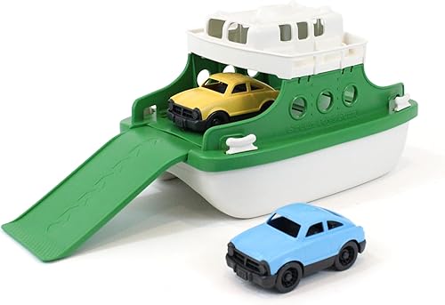 Verde juguetes Ferry barco con mini Cars tina juguete, VerdeBlanco