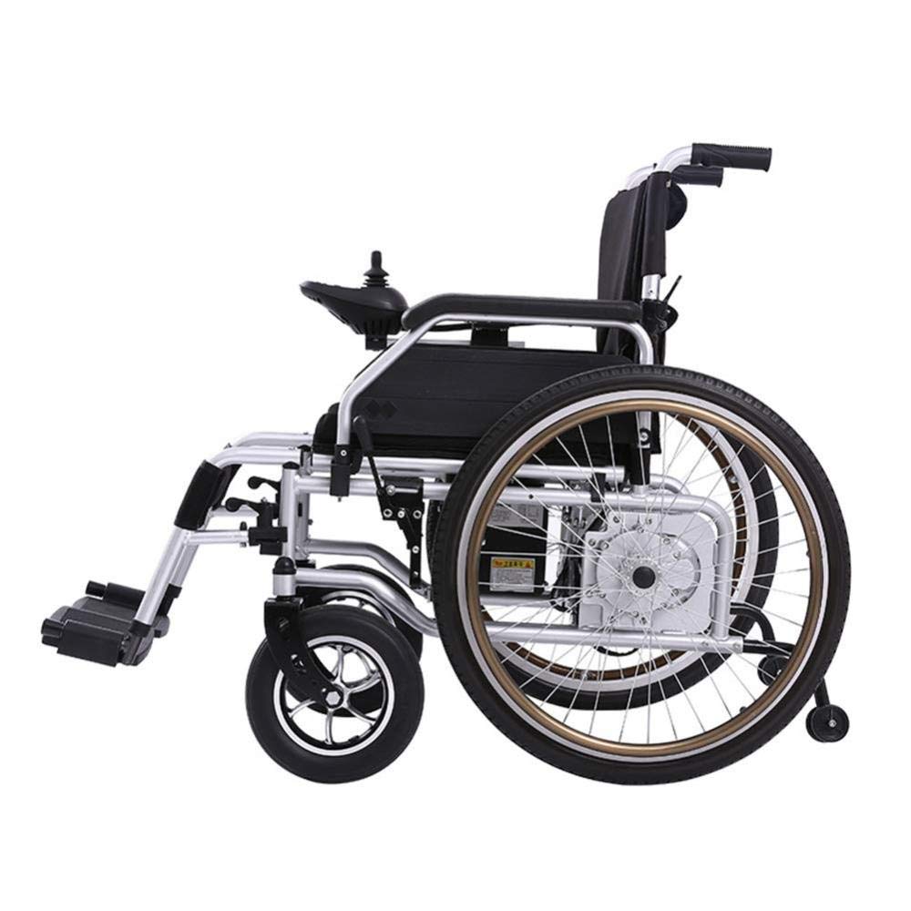 MU Silla de Ruedas Eléctrica Ligera de Doble Función Plegable (Batería de Ion de Litio 20A), Conduzca con Energía Eléctrica O Use como Silla de Ruedas Manual,UNA,Un tamaño