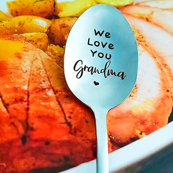 Mother's Day Christmas Gift for Grandma Grandmother Coffee Tea Lover Gifts Spoons for Granny Grandma Birthday Gifts from Grandchildren Grandkids We Love You Grandma Spoon Gift
