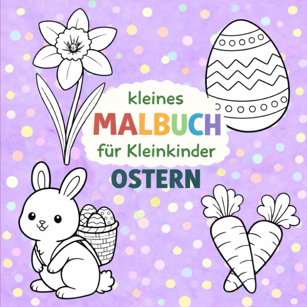 Ostern Malbuch für Kleinkinder (2–5 Jahre): 25 extra einfache Oster-Ausmalbilder für Kinder von 2–5 Jahren – pro Seite nur ein Motiv, große Flächen und klare Linien. Perfekt fürs Osternest!