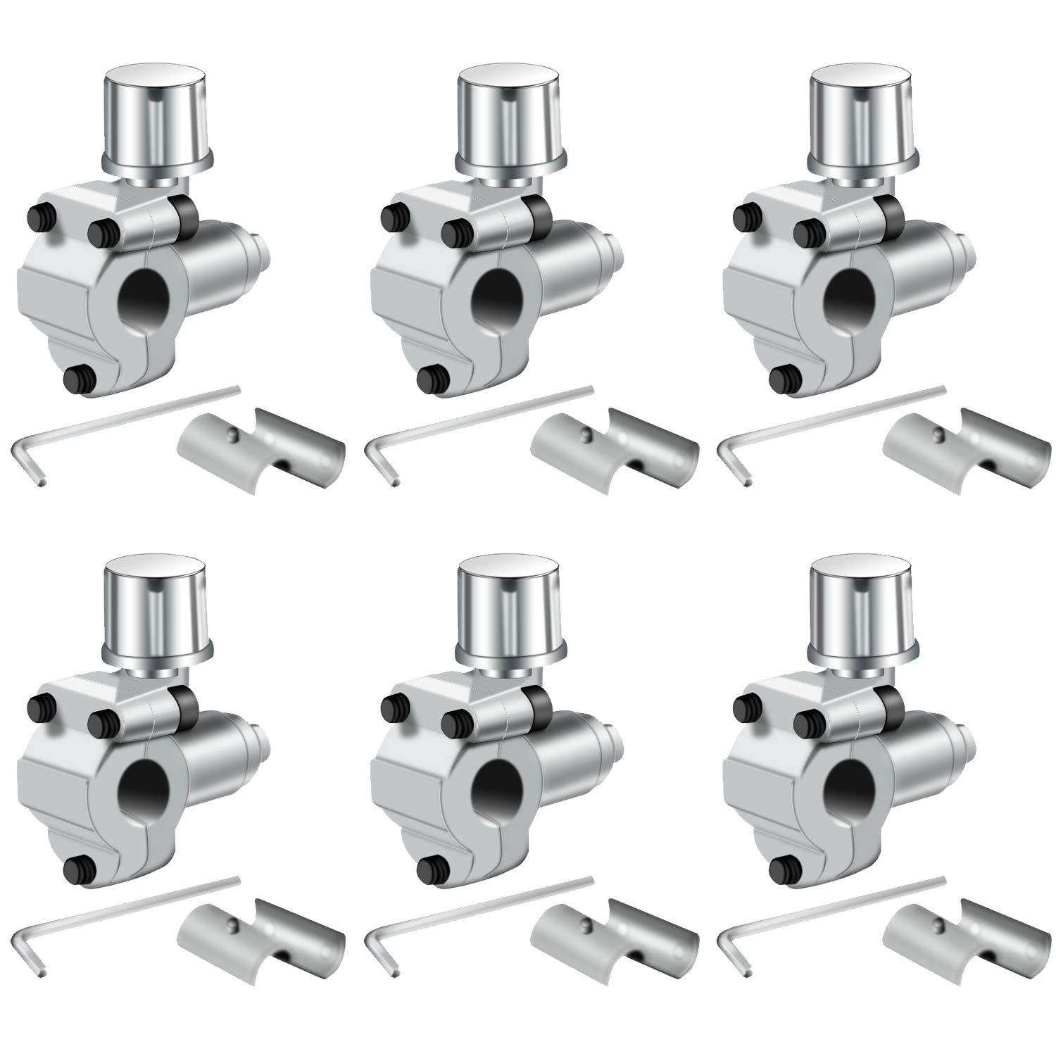 6 Pack BPV-31 Bullet Piercing Valve Line Tap Valve Kits Adjustable Valve for Air Conditioners HVAC 1/4", 5/16", 3/8" Tubing