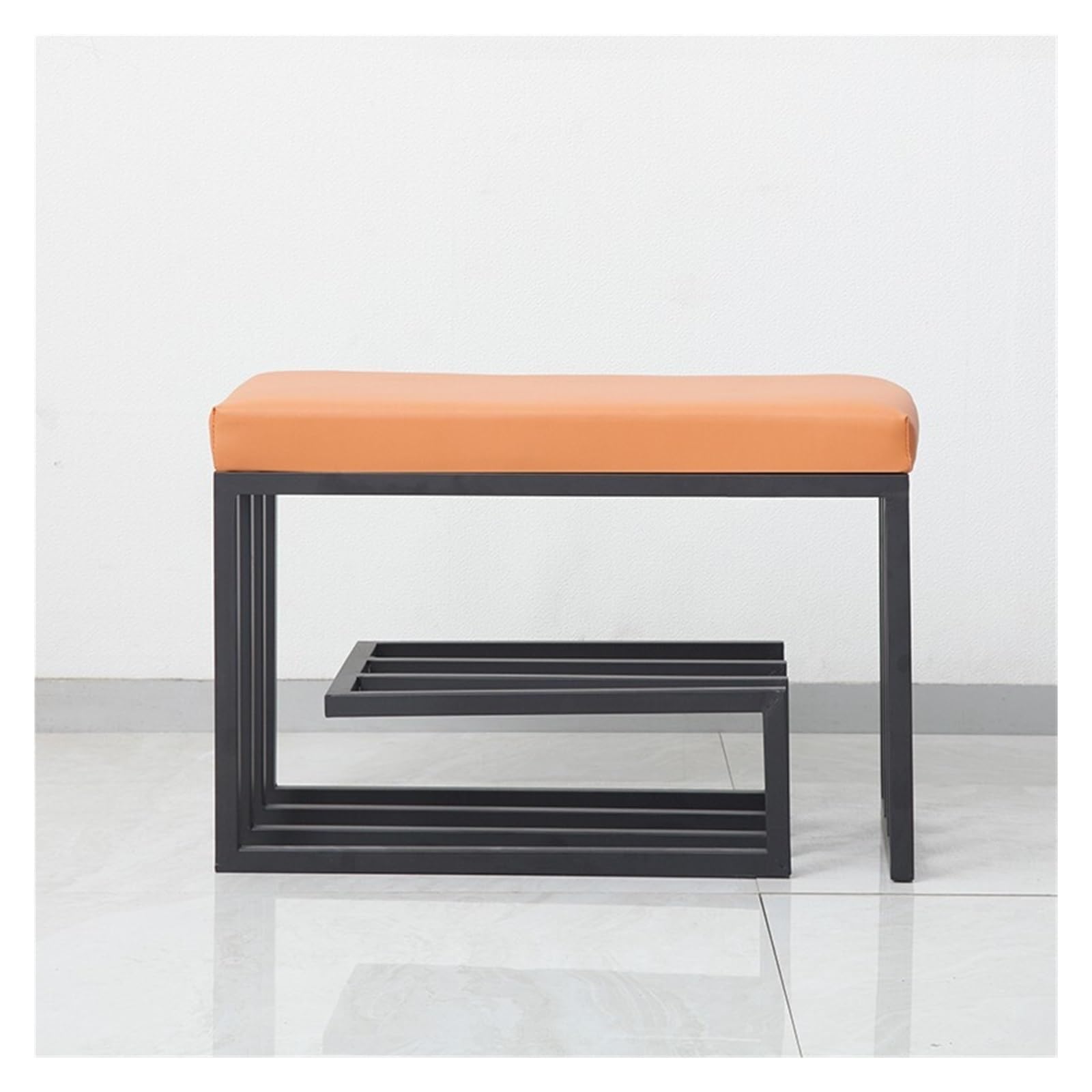 MYUYEE Shoe Bench Entryway- Shoe Rack Bench For Entryway, Free Standing Shoe Racks, Small Shoe Rack Bench With Orga Shelf For Hallway, Bedroom, Living Room(Orange)