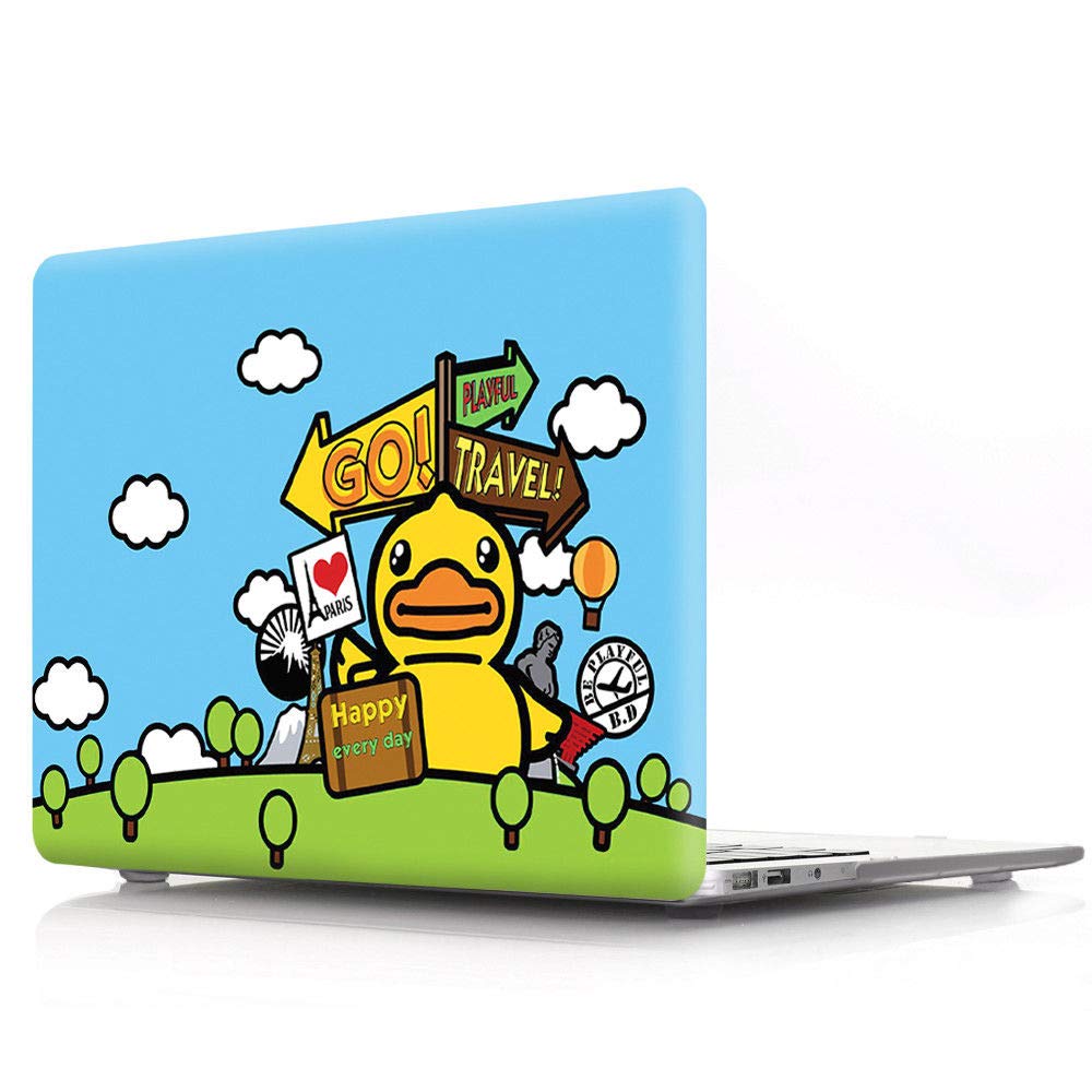 HRH Happy Yellow Duck Design PC Hard Cover for MacBook New Pro 13 Case M1 A2338 with Touch bar A2159 A1706 A1989/A2289/A2251/A2338 Without Touch bar A1708 A1988(2020 2019 2018 2017 2016 Release)