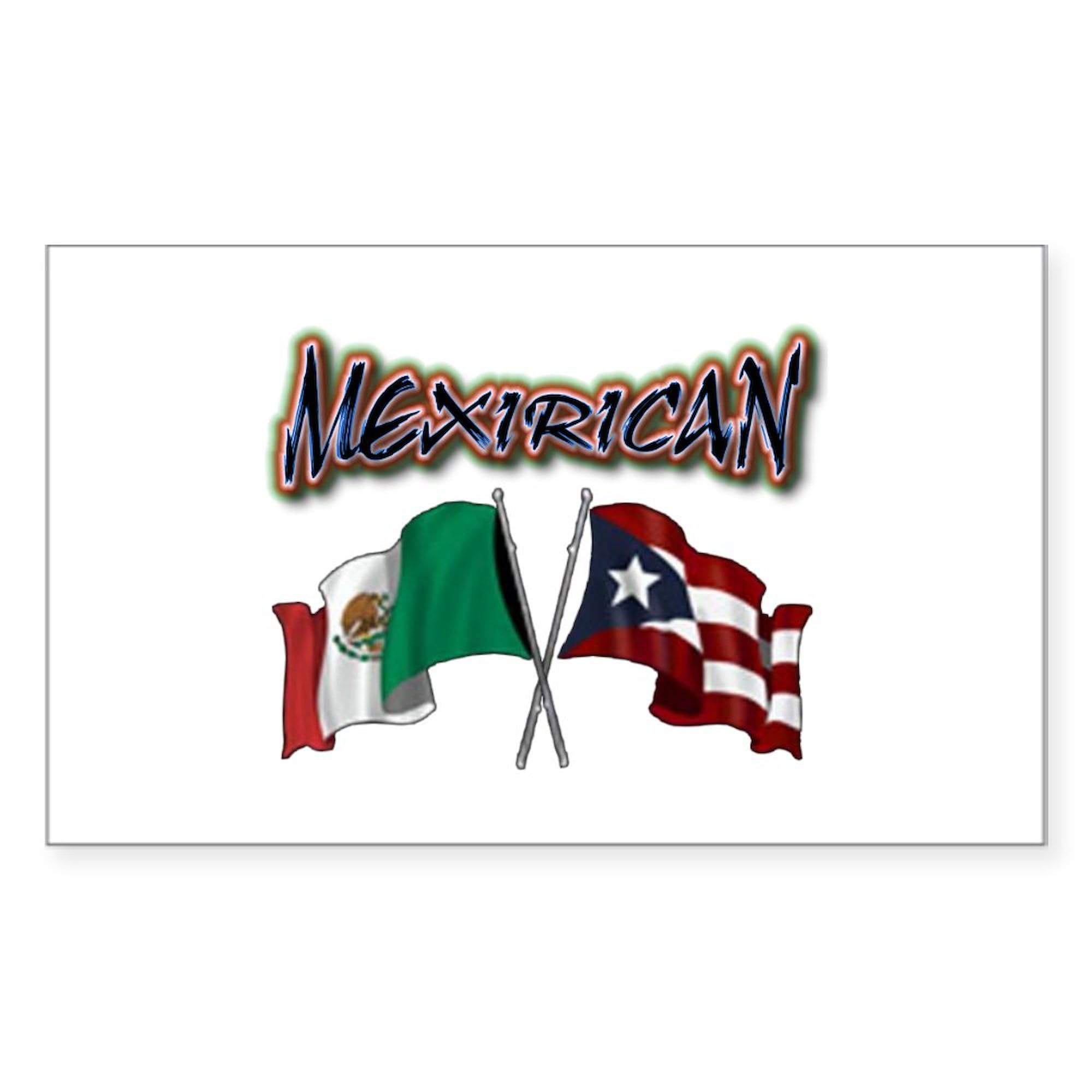 CafePress Mexirican FlagsCentered Sticker Rectangle Bumper Sticker Car Decal