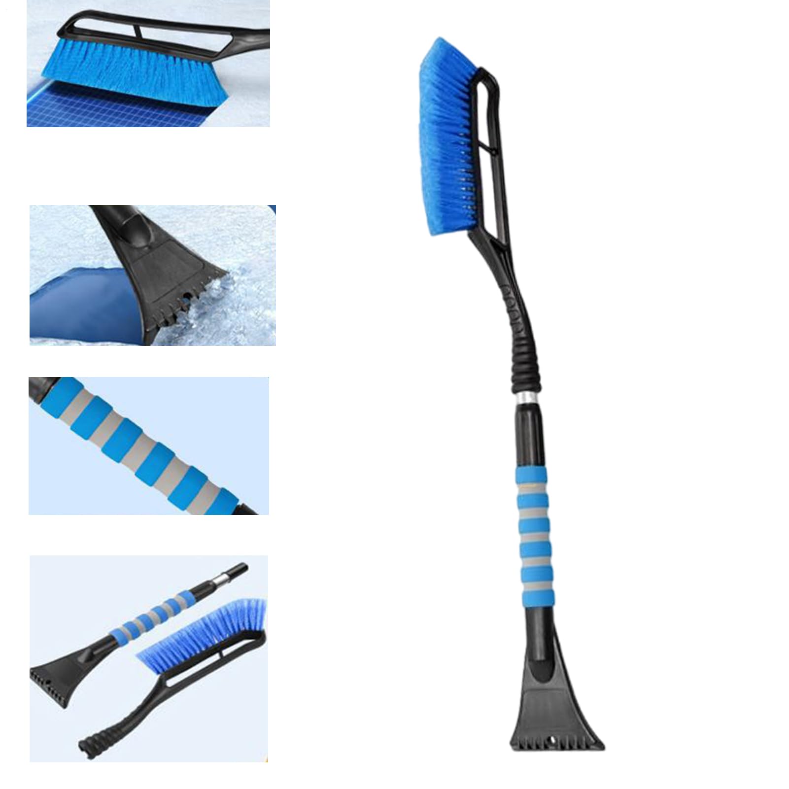 Brosse à neige pour voiture | Pelle extensible de 91,4 cm | Grattoir de pare-brise amovible avec tête à poils anti-rayures – pour camions, VUS, toit, verre, accessoires d'hiver