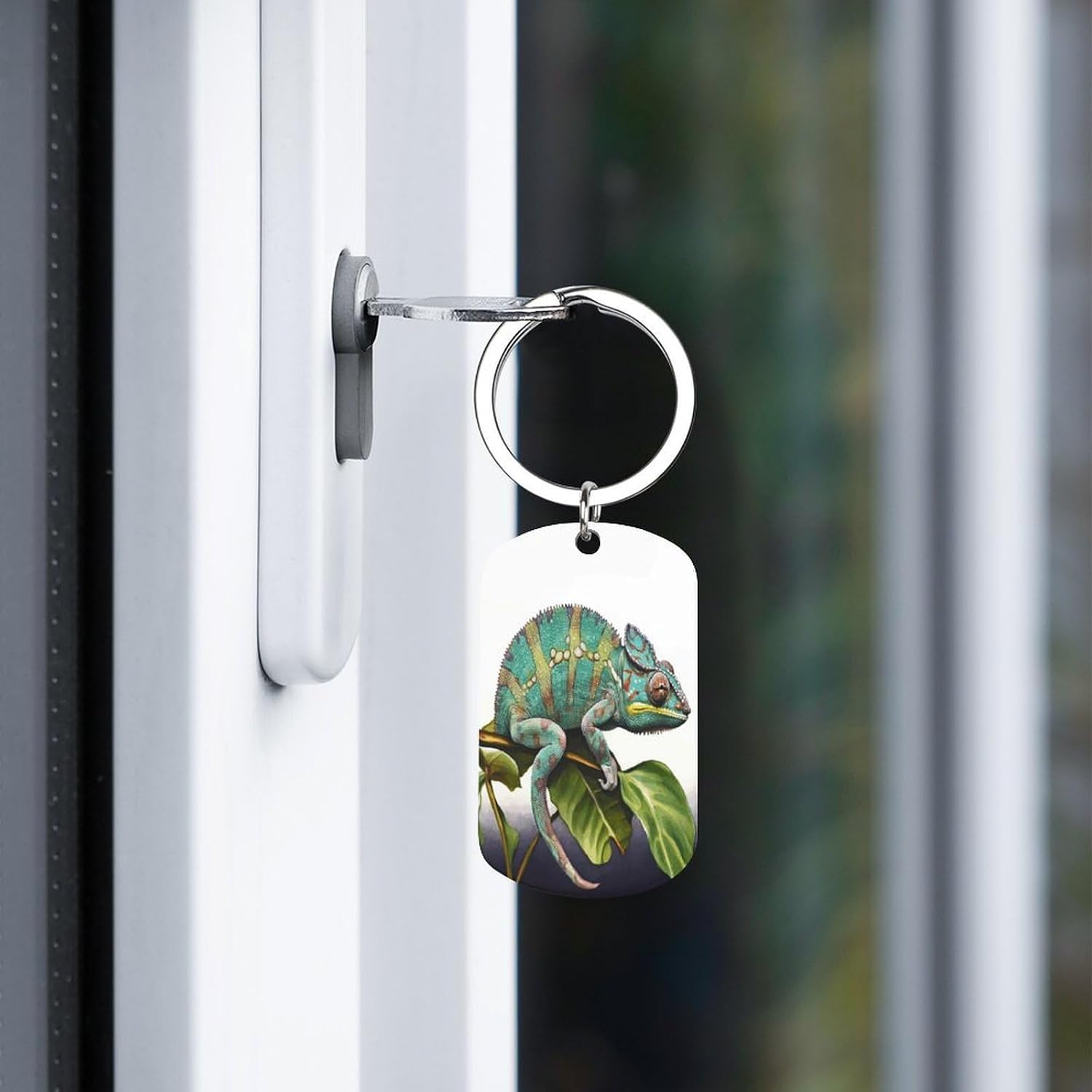 Chameleon Metal Keychain Sturdy Keyring Key Chain Ring Clip Stainless Steel Car Key Fob Holder Keychain Keyring Accessories Key Holder Organizer for Friends Family image 5