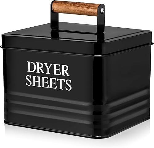 Calindiana Moderno soporte de hojas de metal para secadora de ropa de granja, dispensador de suavizante de tela con tapa para decoración y