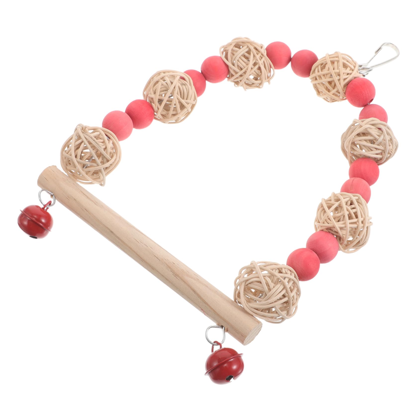 GALPADA Rattan Ball Swing for Cockatiels Budgies Durable Bird Cage Decor for Play Exercise Engaging Bird for Parrots Elegant Sturdy Design