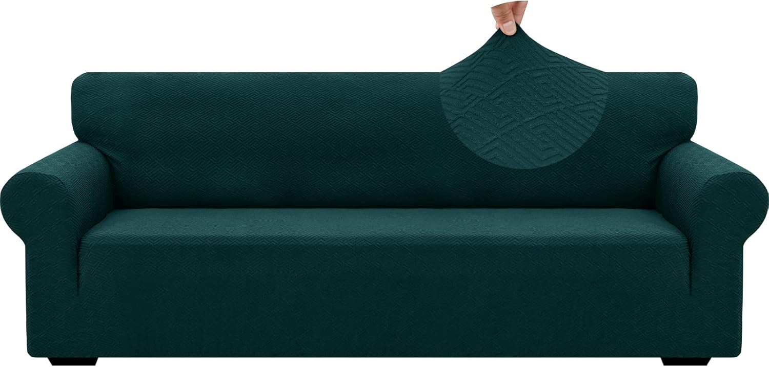 ZNSAYOTX 1 Piece Jacquard Couch Covers for 3 Cushion Couch