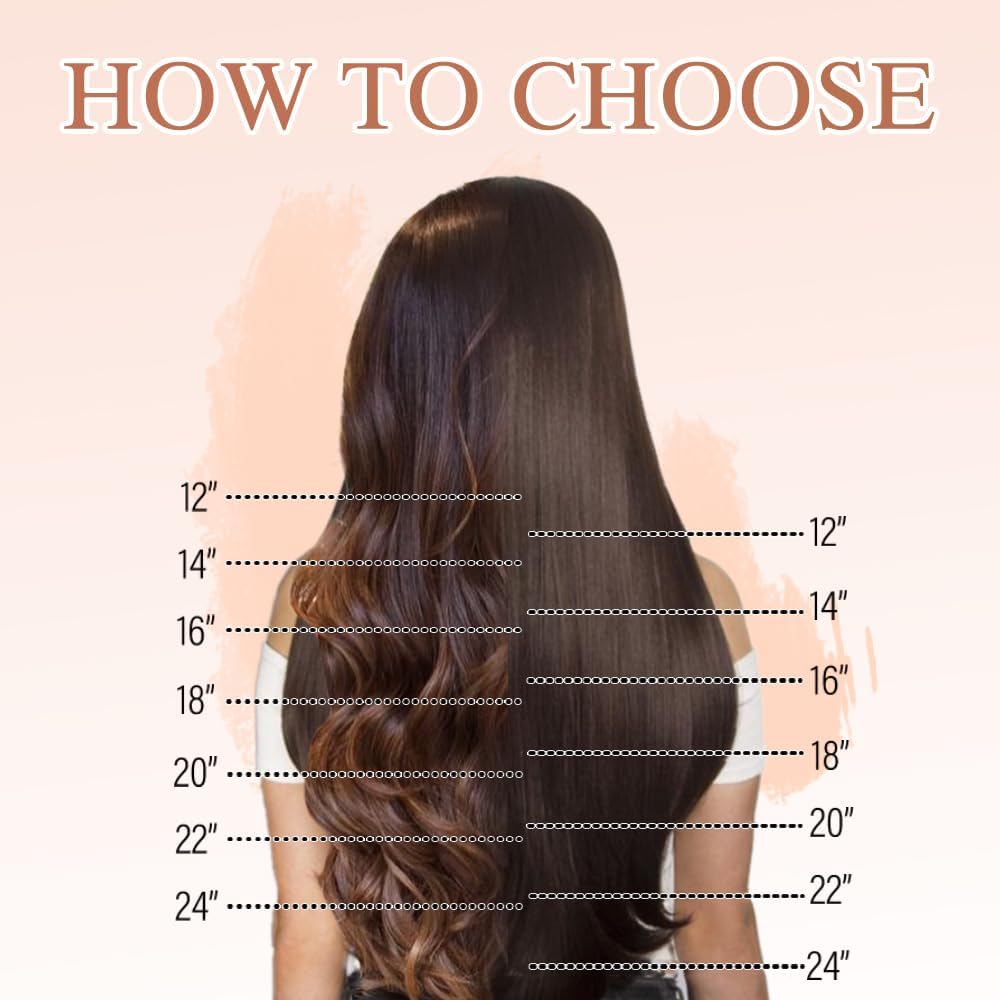 HotLulana Extension Capelli Veri Clip 7pcs 35cm 80g Castano miscelato con Biondo Naturale Extension Capelli Veri Invisible Remy Extensions （14 Pollice,M2/6/613#）
