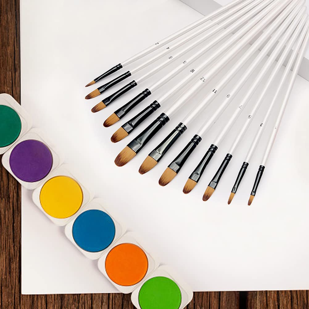 Set Di 12 Pennelli Per Pittura | Per Acrilico E Acquerello