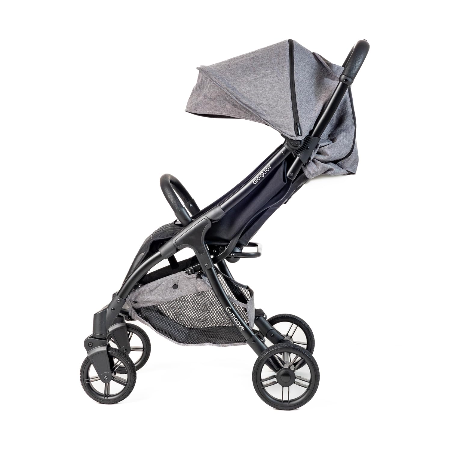 Passeggino Leggero 0-22 kg G-Moove, Telaio Nero, Tessuto Grigio