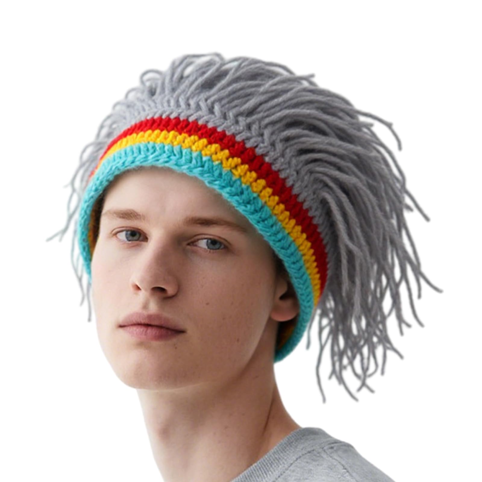 MICFENY Warm Interlaced Hat With Humorous Hair Fashion Unisex Cold Weather Ear Security For Family