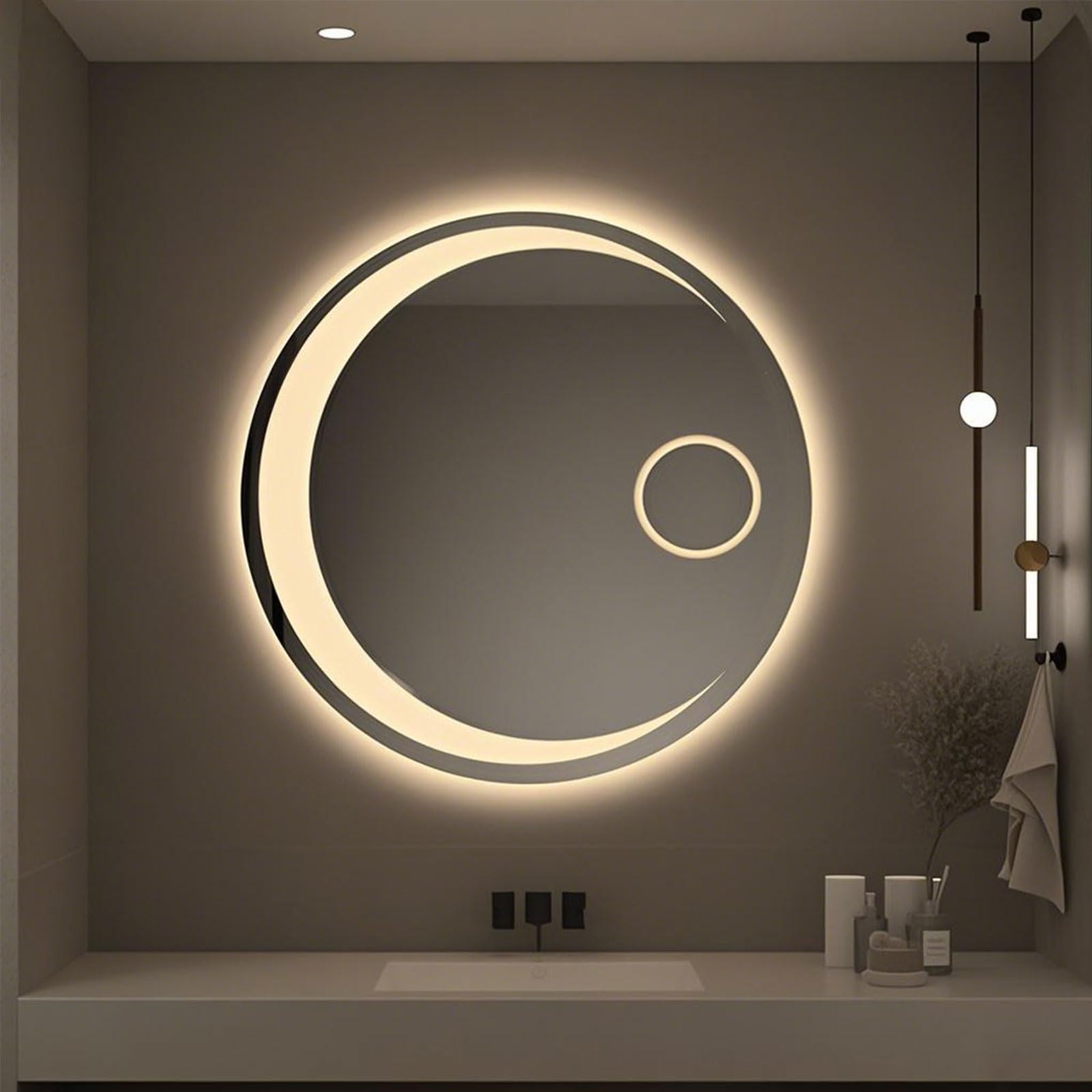 Miroir de courtoisie rond lumineux pour transformer votre salle de bain en spa privé