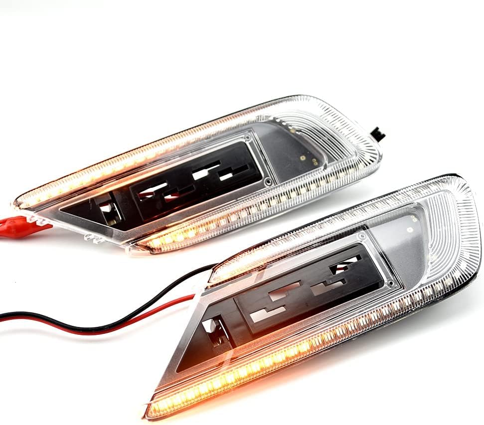 2pcs Dynamic Sequential LED Side Fender Marker Light Lamp Indicator Compatible with Mini Cooper F54 Clubman 2015-2021-Crystal white