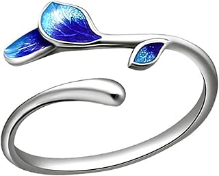 Elegant Adjustable Wedding Rings Dating Tree Leaves Shape Opening Finger Jewelry Suitable for Woman and Man Present Oil