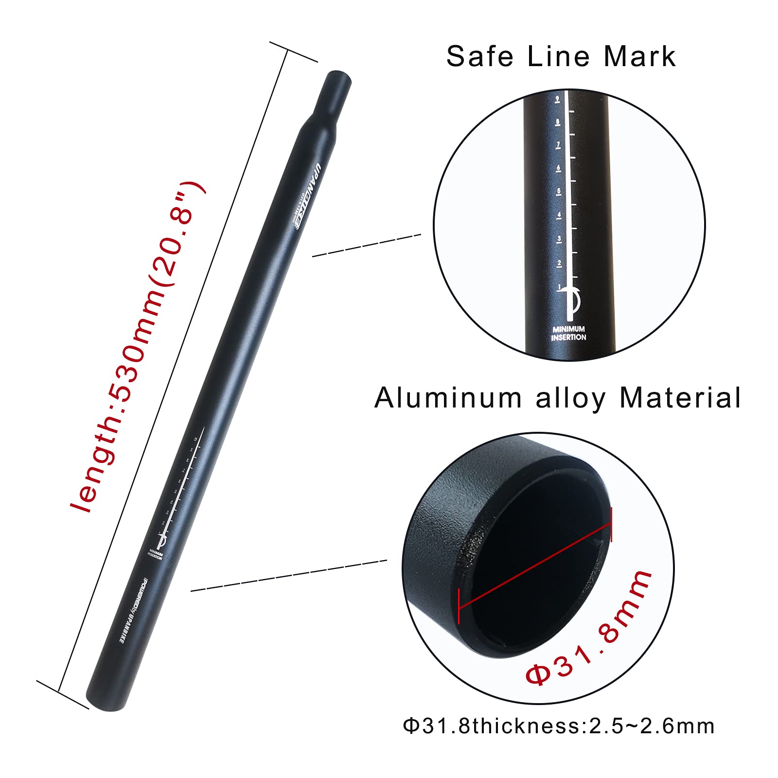 ATOM BIKES HARDASS Seatpost - 7/8" (22.2mm) Solid 6061-T6 Aluminum - Polished, USA Made