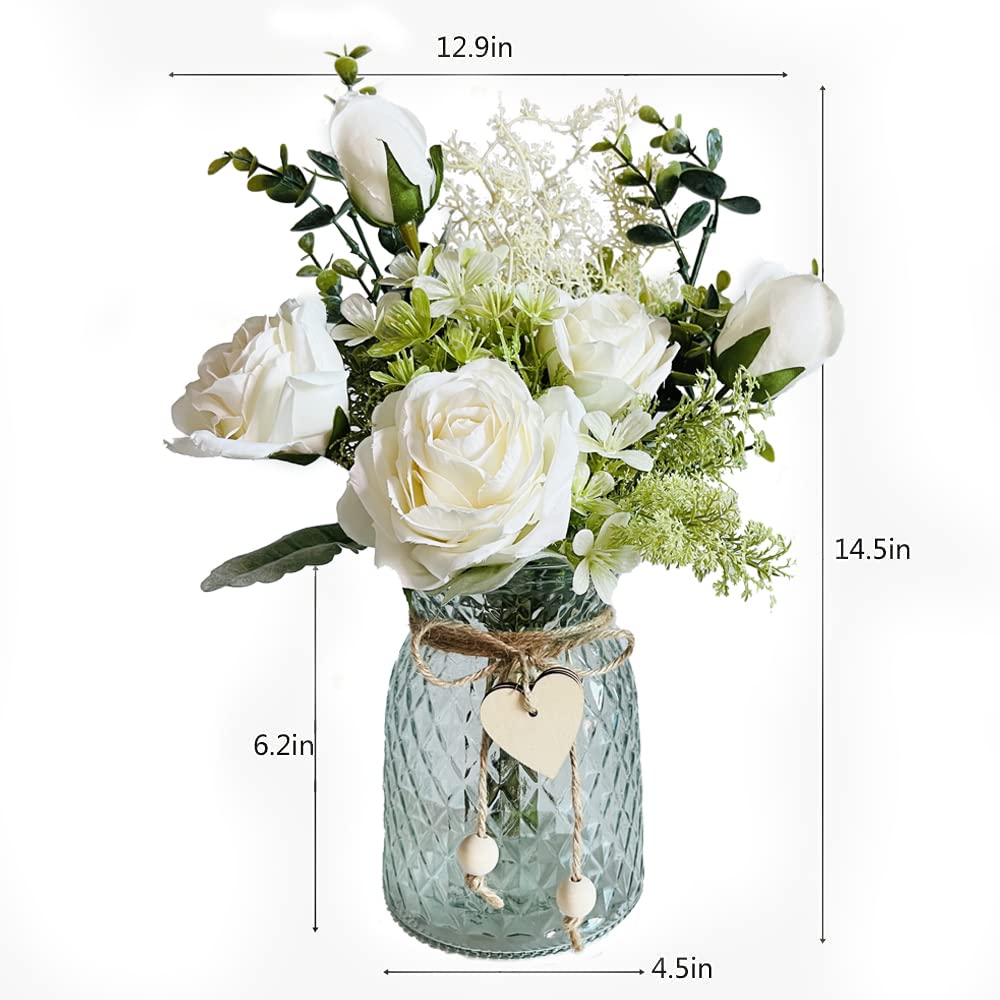 Amazon.co.jp: LADADA 花瓶付きフェイクフラワー、シルクローズの花瓶