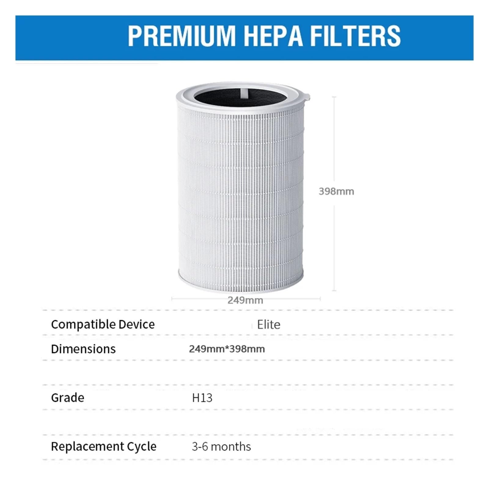 Kompatibel Mit Xiaomi, Carbon Filter Elite Y-600 Luftreiniger(White)