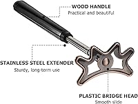 Vista 5 de Sumind Palo de puente retráctil para billar, puente de billar ajustable con cabeza extraíble, mango de madera y 5 ranuras de posición, accesorios