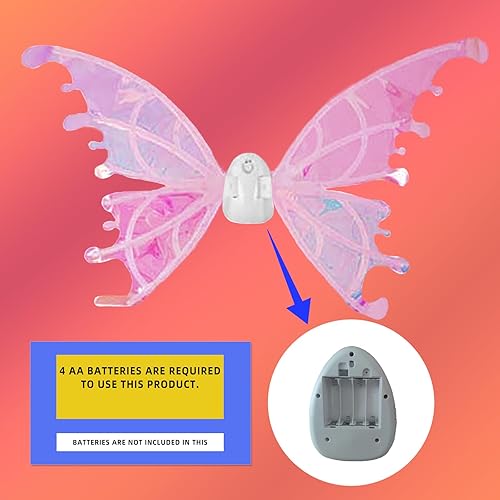 Miniatura 5 de AICARGER Alas de hadas para niñas, alas de hadas que brillan, iluminan alas de hada, brillantes como princesa en tu fiesta de cumpleaños o Halloween
