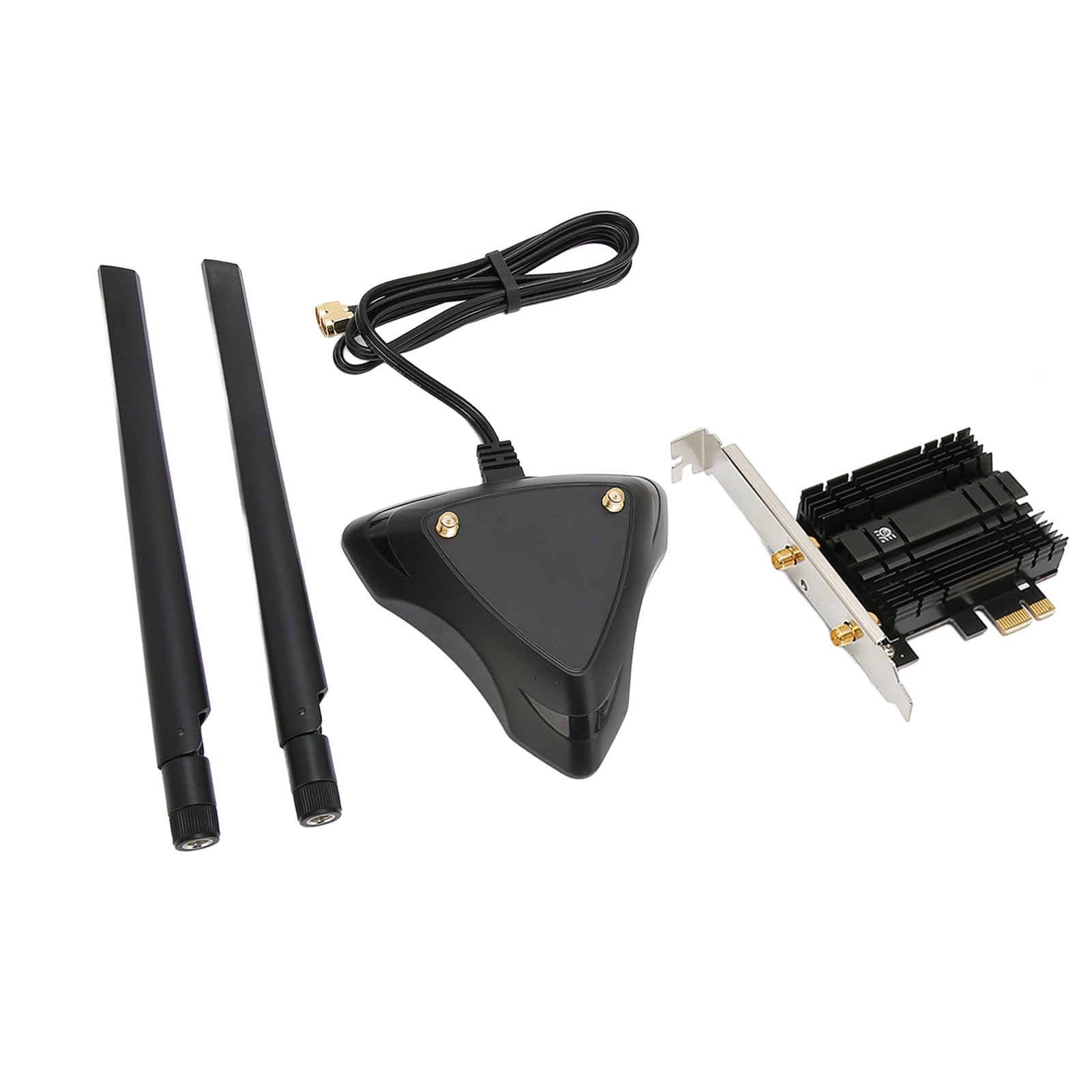 Bewinner Karta WiFi 6E PCIe AX210, Trójzakresowa prędkość 5400 Mb/s 2,4/5/6 GHz, Bluetooth 5.2, Antena Magnetyczna 6dBi, do Komputera Stacjonarnego z Systemem 10/11