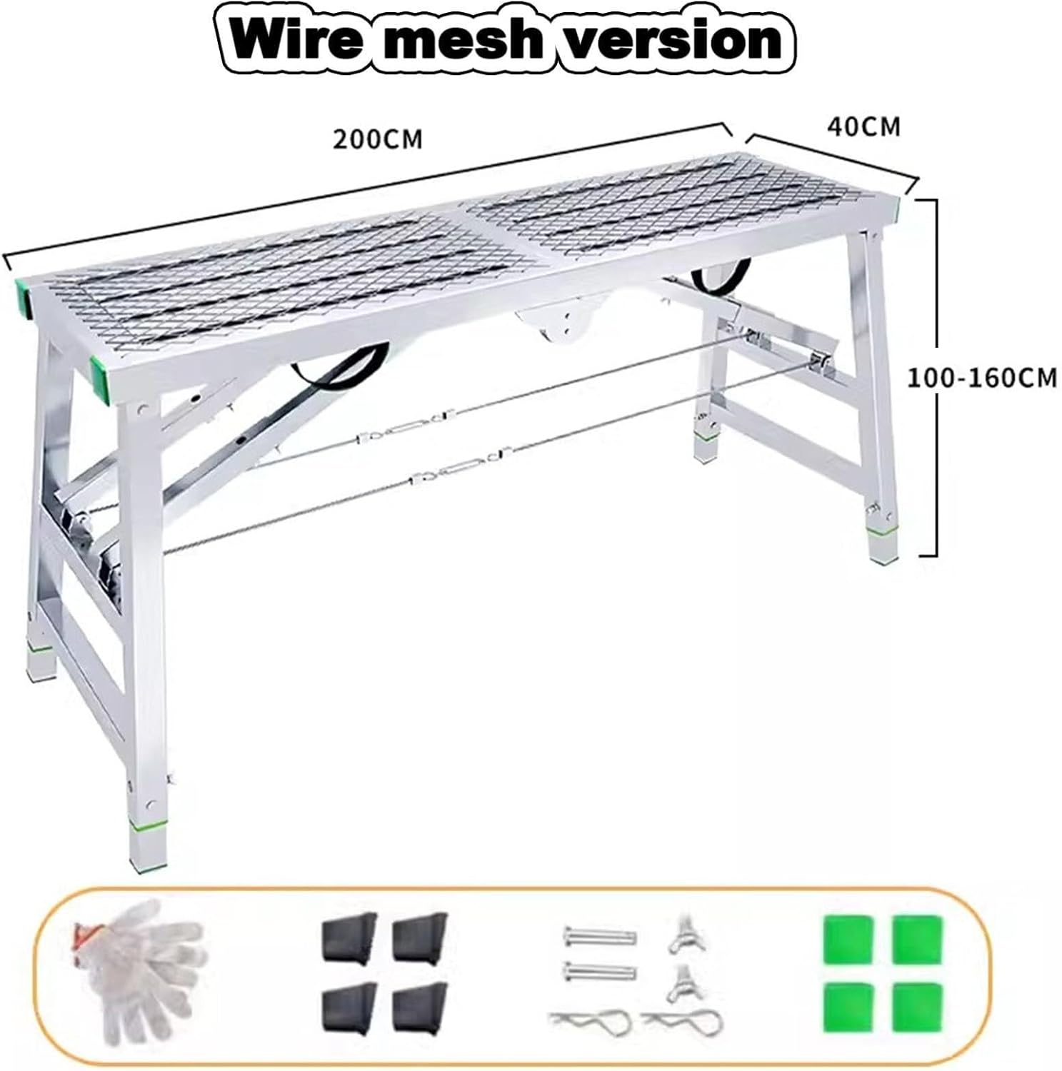 Portable Multipurpose Scaffolding Equipment, Work Platform Folding Scaffold Tower Ladder, for Home Decorating, Car Washing(200cm)