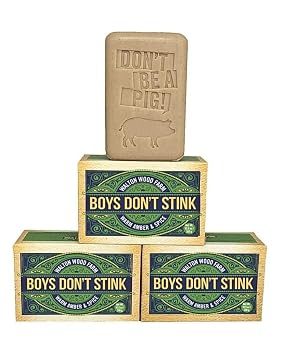 Walton Wood Farm, 10.5 oz Soap Boys Dont Stink Warm Amber & Spice, 3 Pack