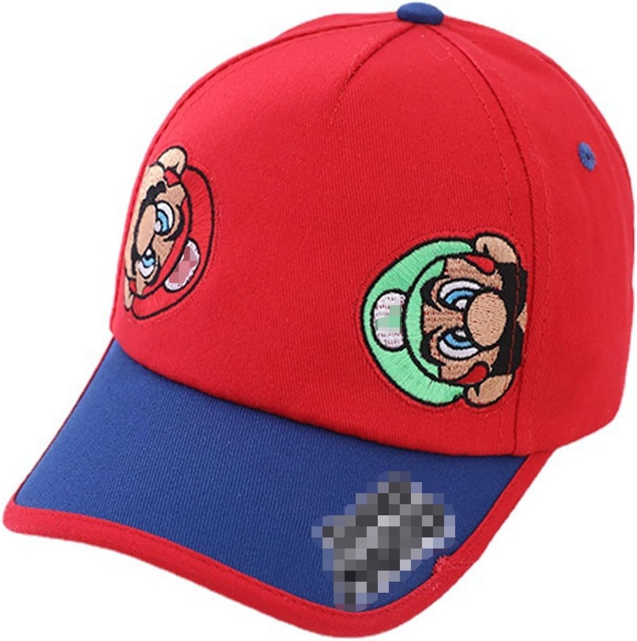 PADIEOEMario Embroidery Baseball Cap for Boys Girls Adjustable Kid Hat Flat Brim Hat Children Sun Hat Visor Cap Outdoor Sports Summer Running Cap (Red) 4-8 Years