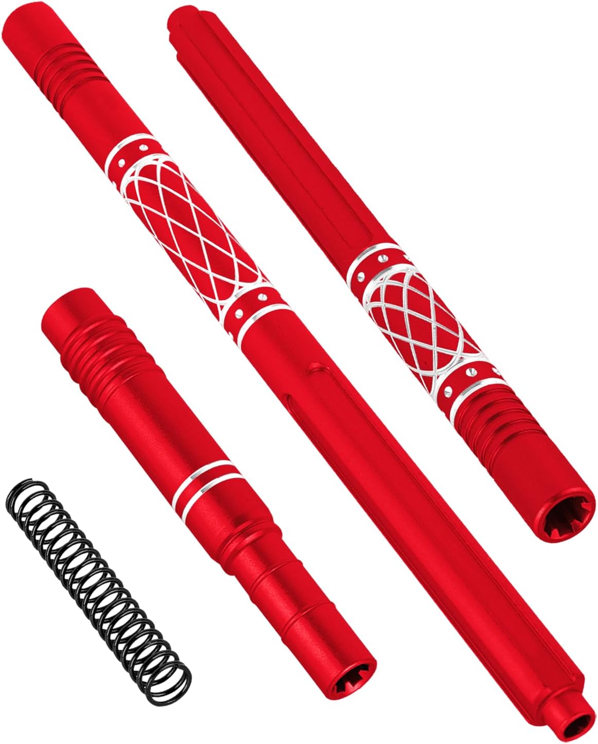 RC Aluminium Center Driveshafts Axles Upgrades Part for 1/10 Kraton 4x4 4S V2,Outcast 4x4 4S V2,Alloy Center Slider Drive Shafts CVD Hop-up,Red