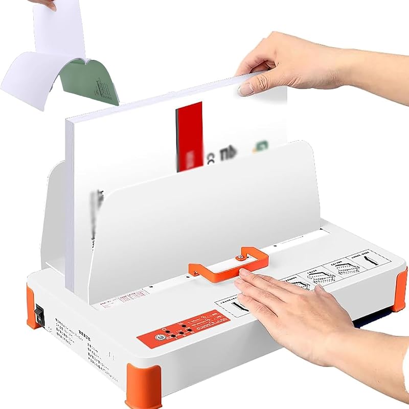 Document Contract Binding Machine, Automatic Glue Binding Machine, 50mm Maximum Binding Thickness, 3 Levels of Temperature Adjustment, 500 Sheets Capacity, for Tenders, Reports