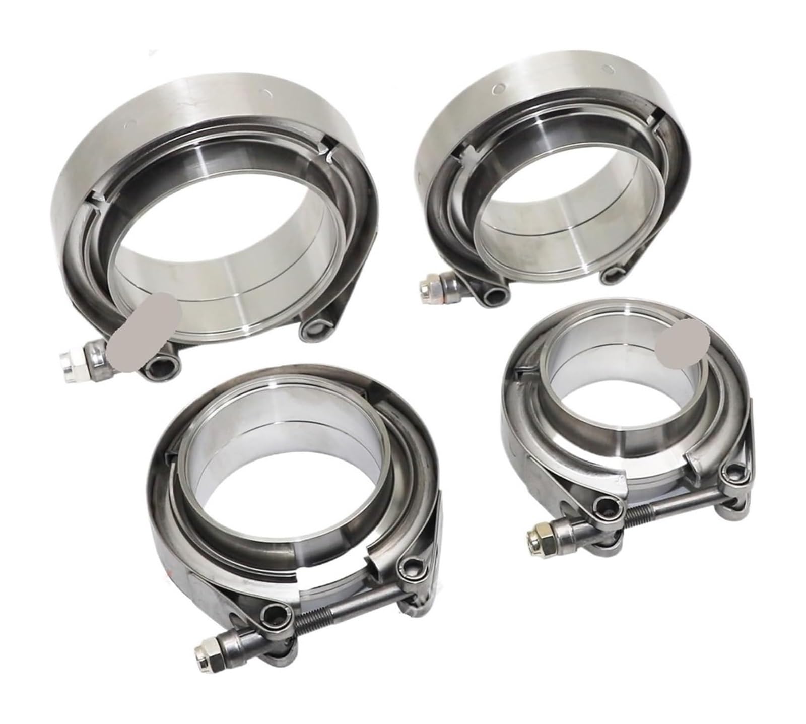 Fascette per tubi flessibili, Kit Flangia Maschio Femmina for Tubo Di Scarico Con Morsetto Turbo Vband In Acciaio Inossidabile Universale Da 1,5-6 Pollici