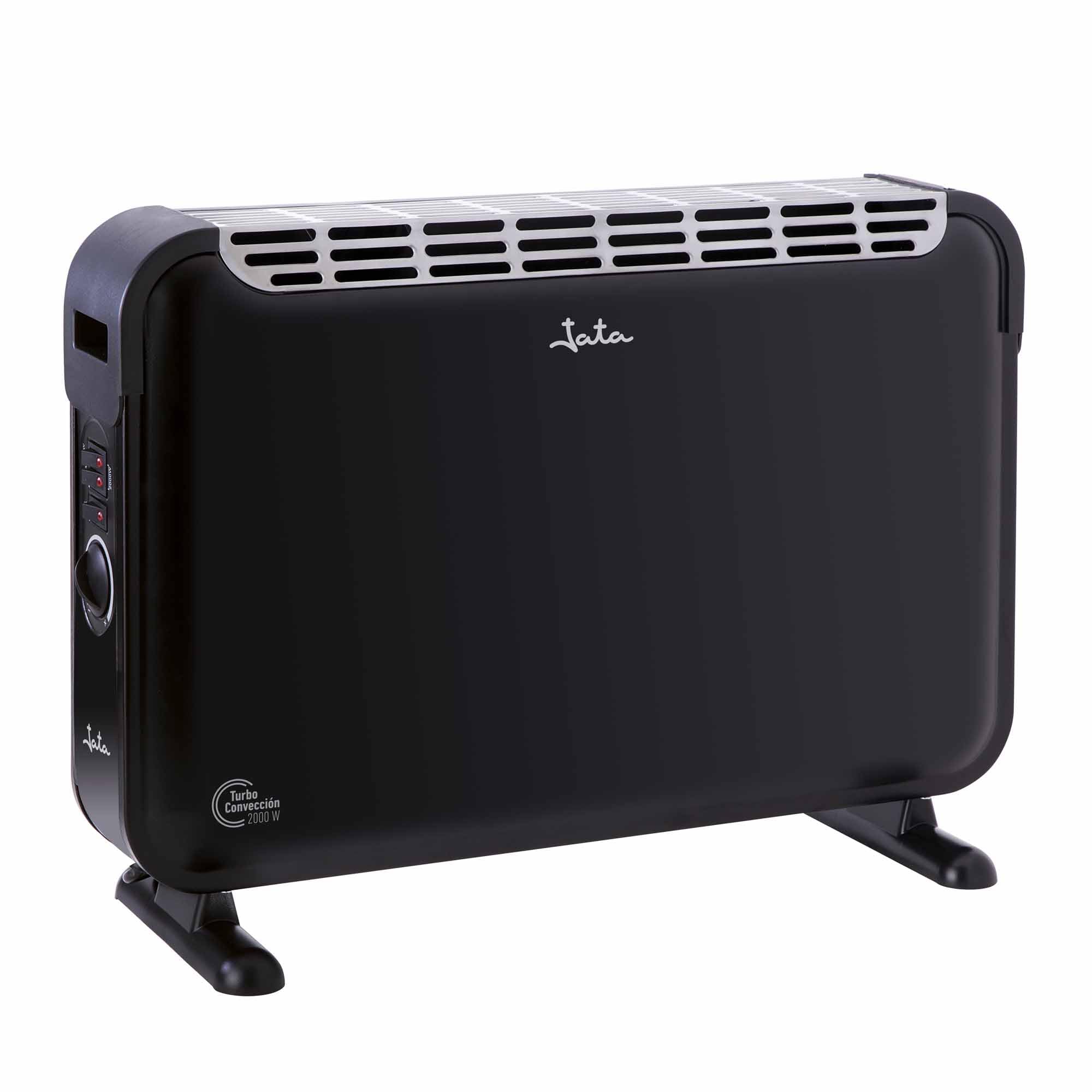 JATA C214T - Convector con interruptor para función turbo. 3 potencias de calor (750 - 1250 - 2000 W) Sin olores. Silencioso. Termostato regulable de temperatura. 57 x 20 x 42 cm