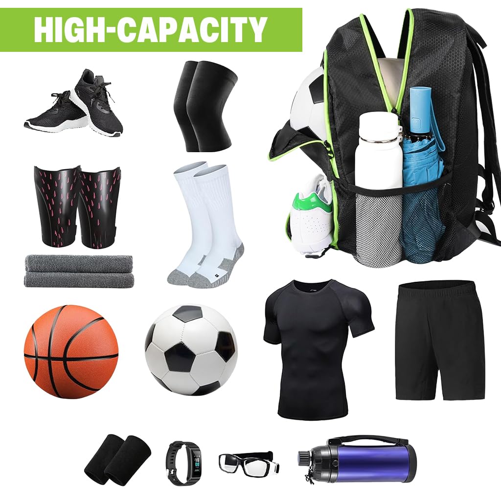 PROBEROS Soccer Bag, Football Backpack, Ball and Shoe Compartments 4