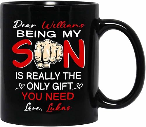 Miniatura 8 de Taza de café personalizada con texto en inglés To My Son Never Forget That I Love You To Knock You To Knock You Down This Old Wolf Will Have Your