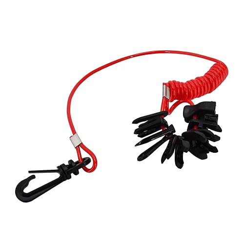 Miniatura 3 de Llaves universales de interruptor de parada de seguridad para barco, 11 unidades con cordón compatible con Yamaha Tohatsu Suzuki compatible con