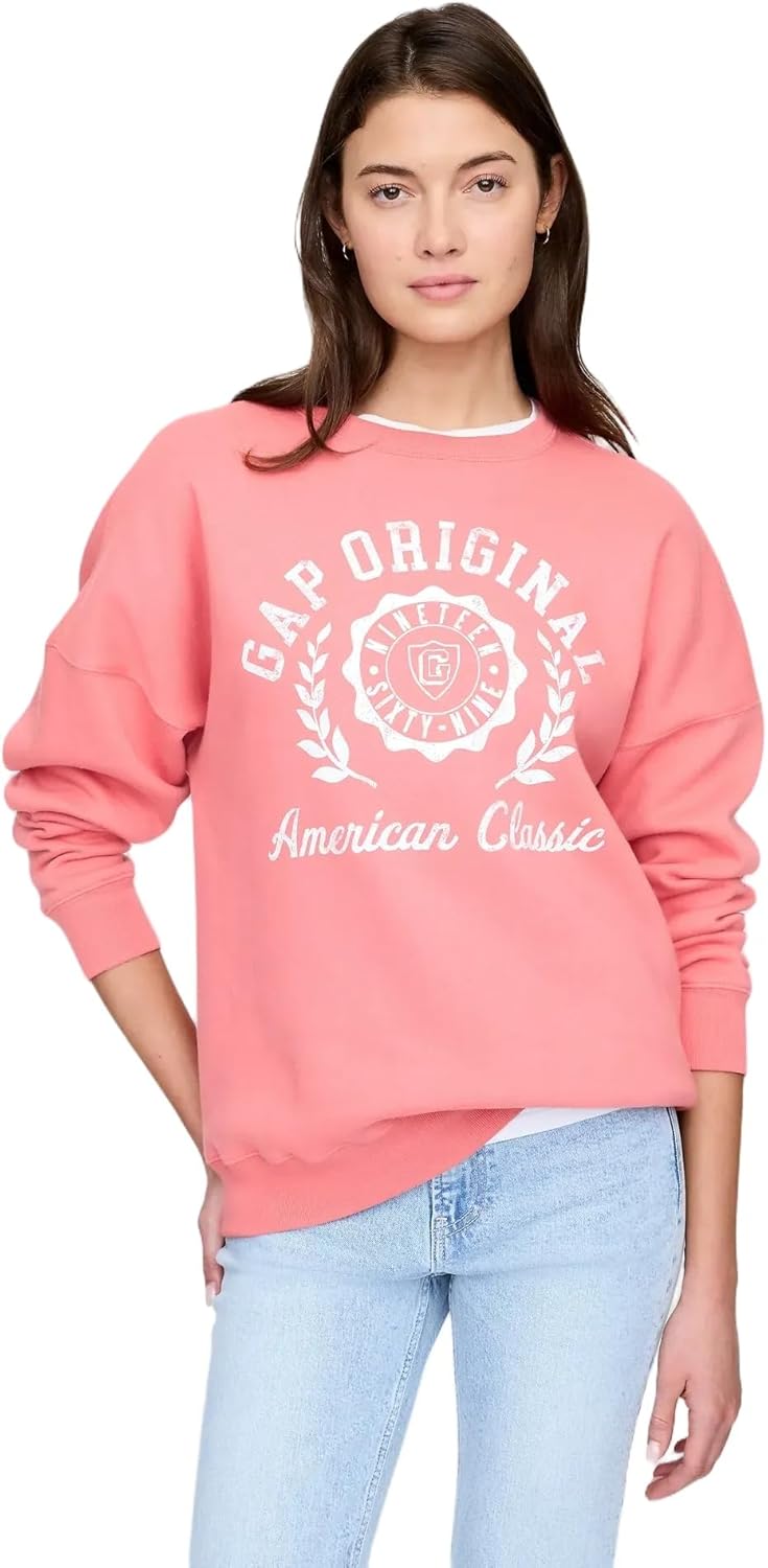 GAP womens V-logo Oversized Crew