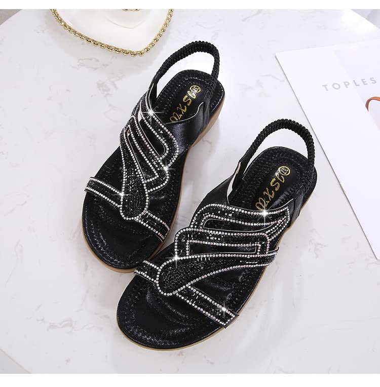 KSHUN Womens Sandals Summer Dressy Flat Sandals Casual Comfortable Beach Bohemian Sandal Flat Shoes3