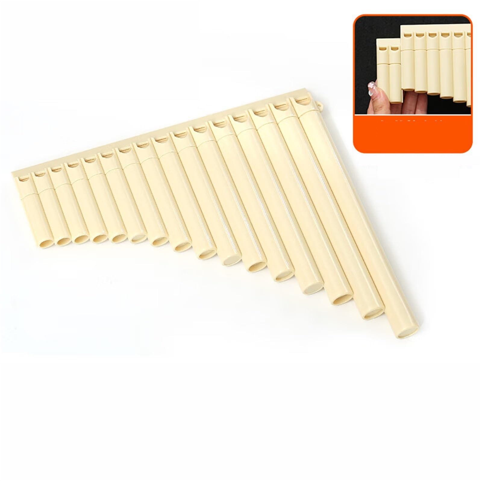 Flauto Pan Flauto Di Pan Professionale A 16 Tubi Per Principianti(Beige)