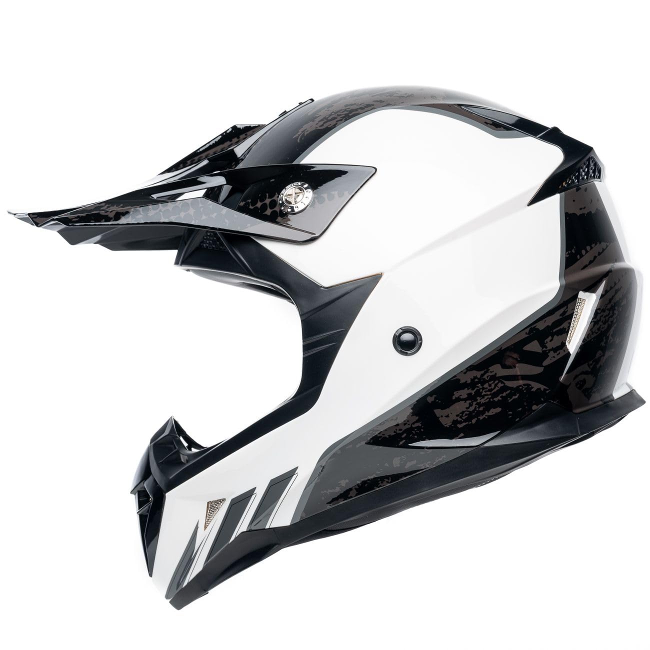 DIRTY CANCAN Casque de motocross | Homologué ECE 22.06 Black/White | Casque scooter