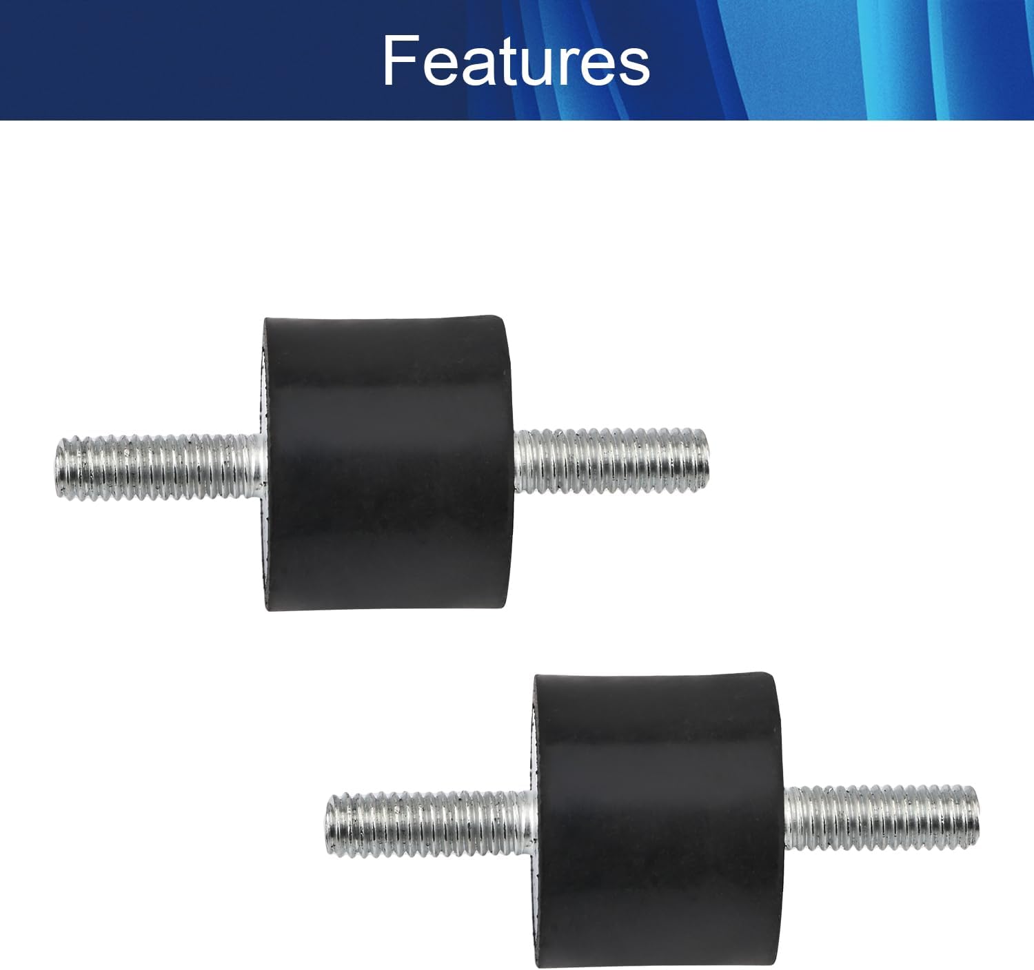 12PCS M6 Rubber Vibration Isolator 20x25mm (DxL) Rubber Shock Absorber, Anti Vibration Isolation Mounts with Studs for Mini Split Heat/Water Pumps, Diesel Engines, Harvester, Generator