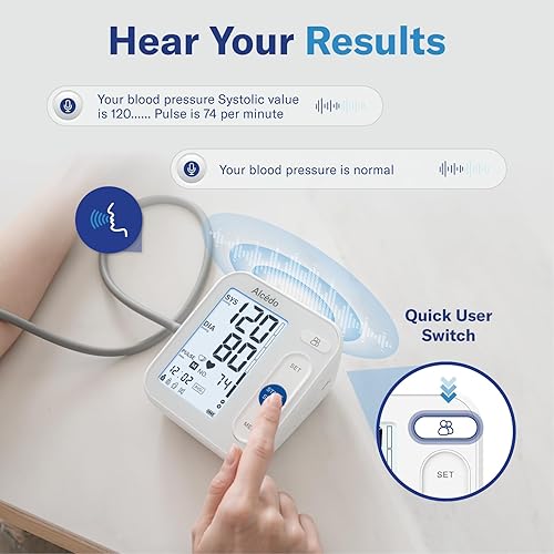 Miniatura 5 de Alcedo Monitor de presión arterial para uso doméstico, máquina digital automática de presión arterial con puño grande para la parte superior del