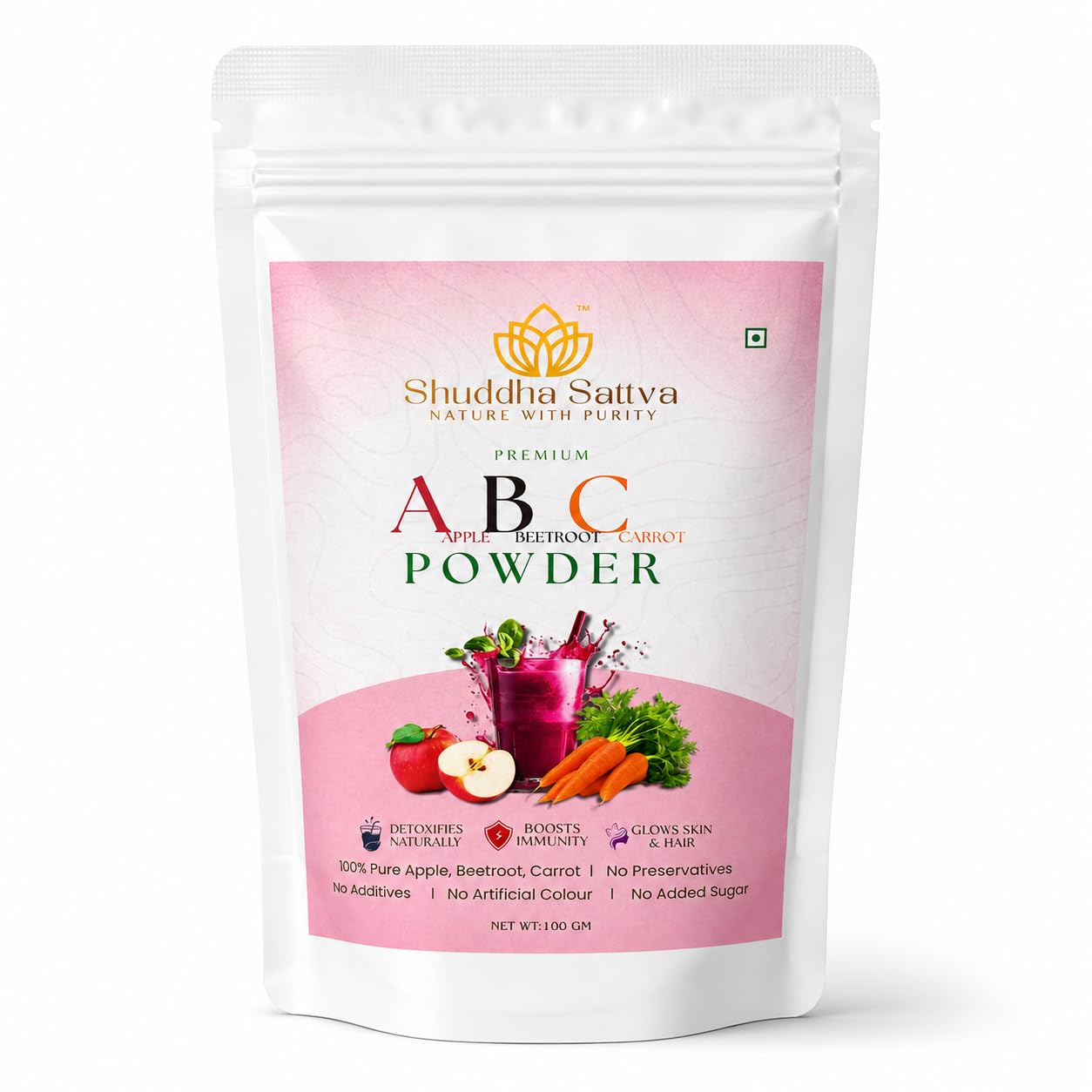 Shuddha Sattva ABC Powder - Apple Beetroot Carrot | 100g | No Added Sugar | No Preservatives-image-28