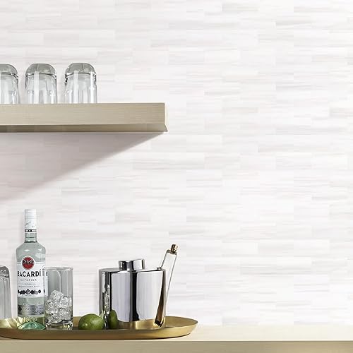 Vista 96 de STICKGOO 10 hojas de azulejos de metro para despegar y pegar, azulejos de pared para salpicaduras de cocina, azulejos de pared de PVC para Pizarra