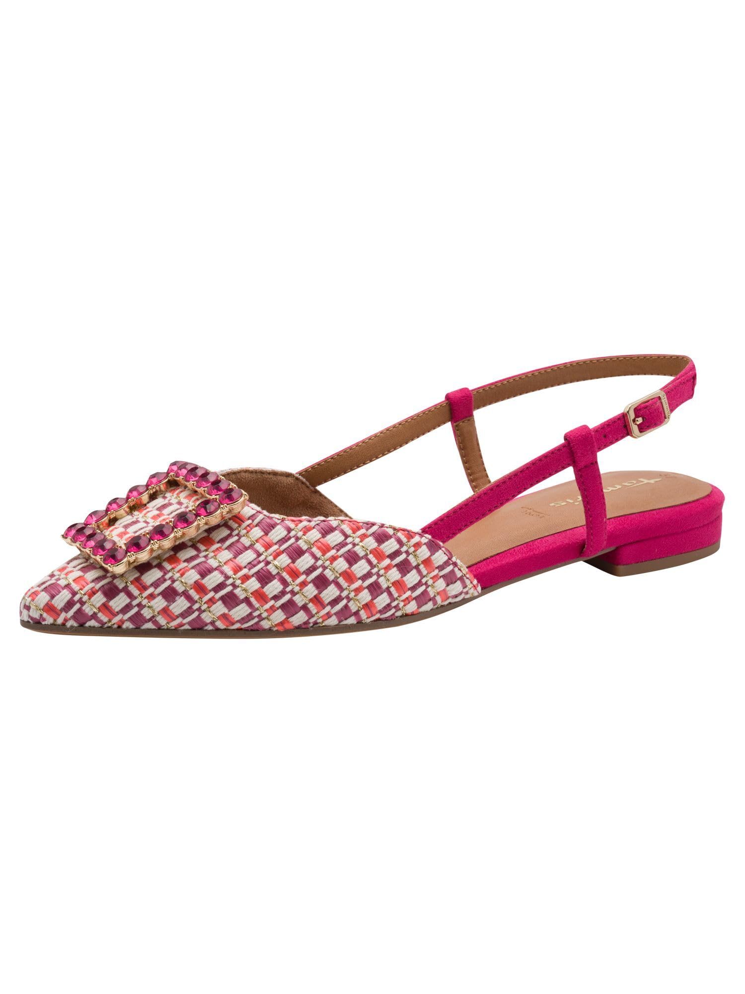 Tamaris Women's slingback pump with block heel pink 5.5 UK