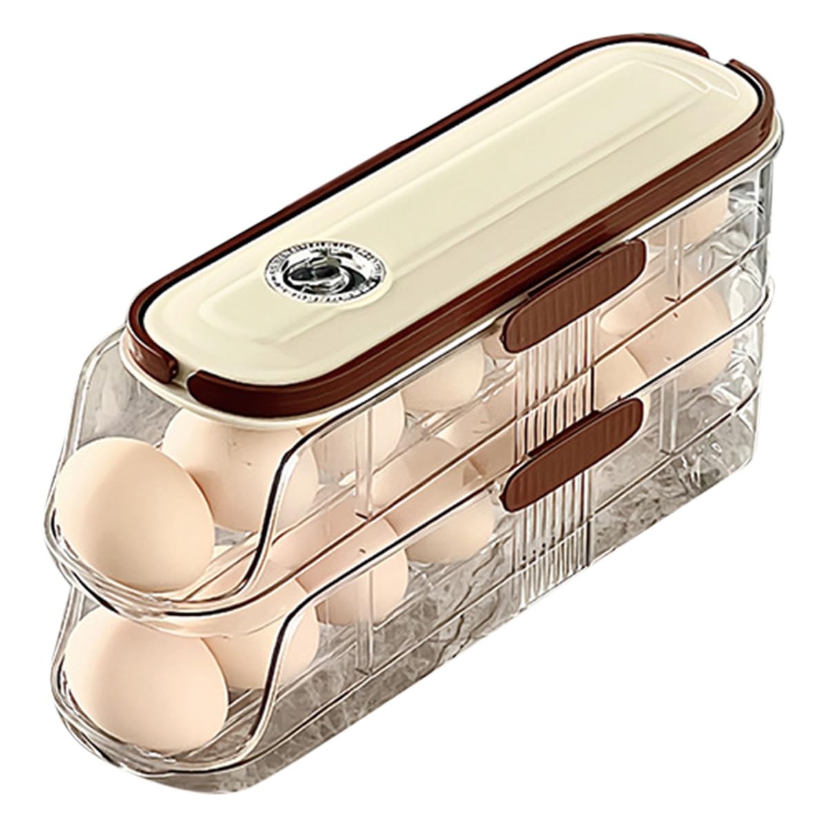 CTRLZS Automatic Rolling Large Capacity Refrigerator Egg Storage Box -Keeping Rack Household Kitchen Tools Egg Storage Box B
