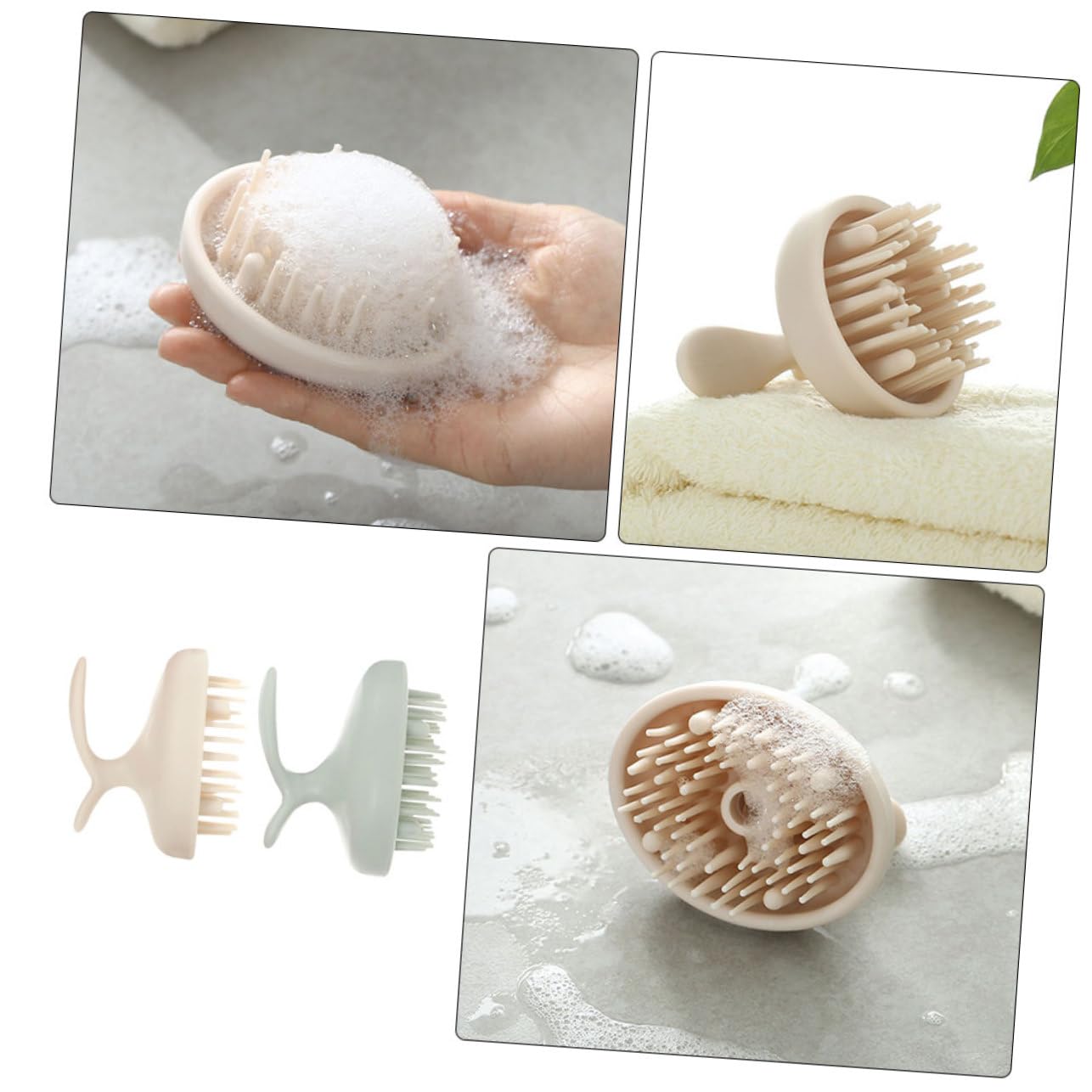 GLEAVI 4piezas Masajeador De Cabelludo Cepillo De Champú Para Limpieza Profunda De y Para Masaje Relajante y Exfoliación