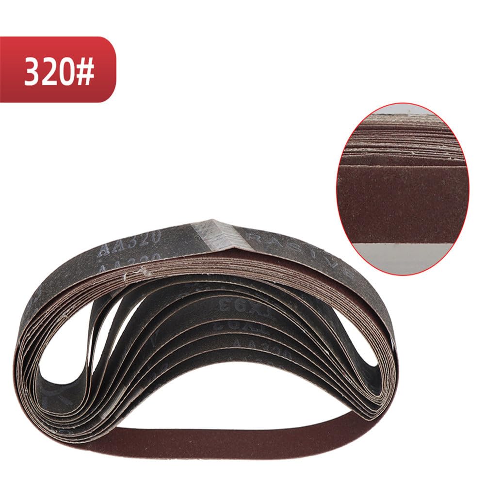10/30 lijas abrasivas de 20 x 520 mm para pulir, Accesorio para lijadora de Banda, 30 Unidades, 400