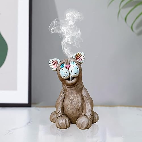 Miniatura 2 de Worparsen Natural Elegance Incense Burner Decorative Holder Leopard-Shaped Backflow for Home Decor Handcrafted Resin Ornament Aromatic Cones