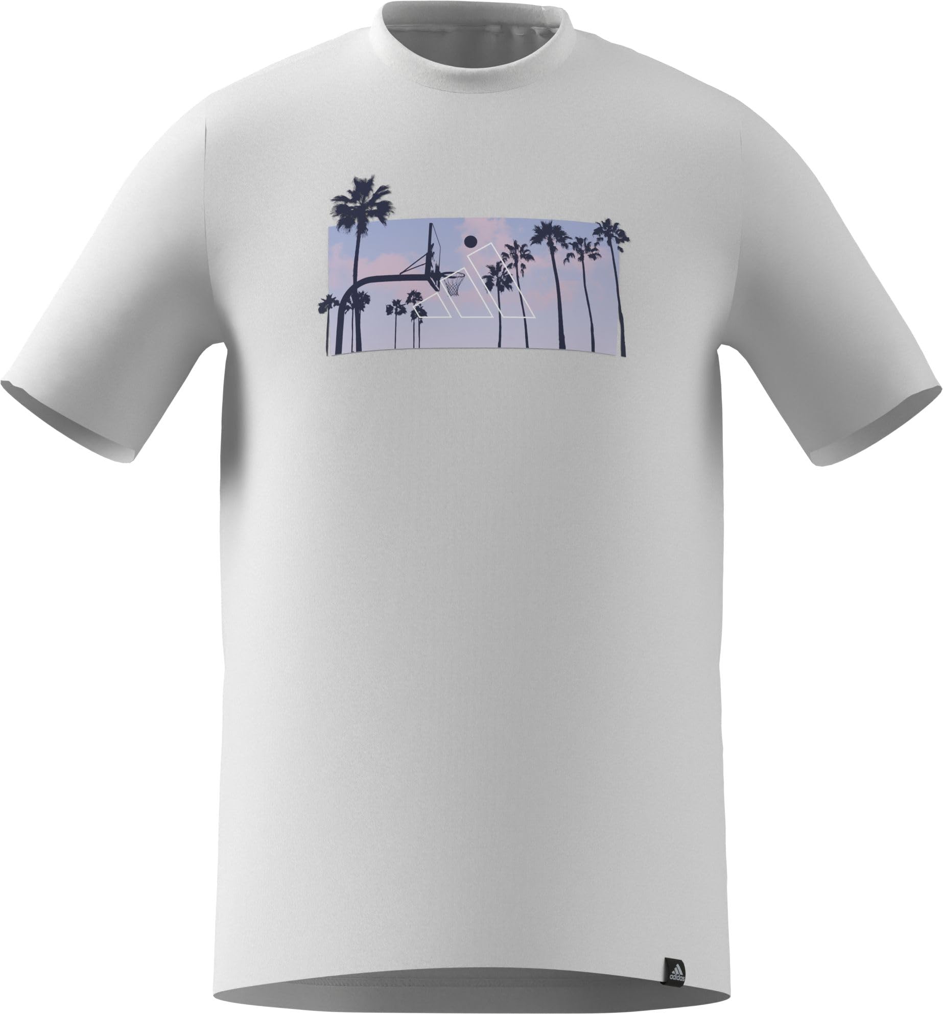 Adidas Blanc T-Shirt Summer Sunset Graphic